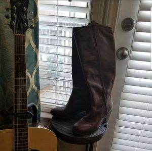 Lucky Brand Tall Brown Leather Boots sz 7.5